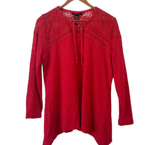Style & Co. blouse - top with lace and 3/4 sleeve - Size L
